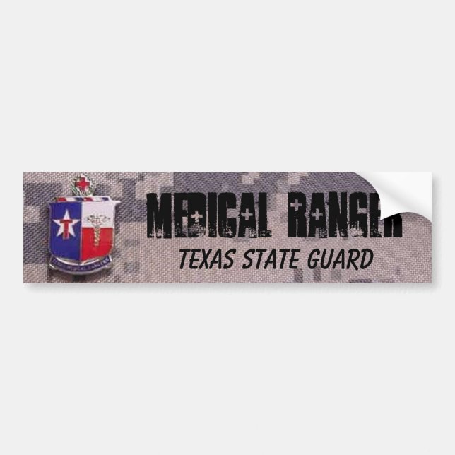 MEDICAL RANGER, TEXAS STATE GUARD ACU BUMPER STICKER (Front)