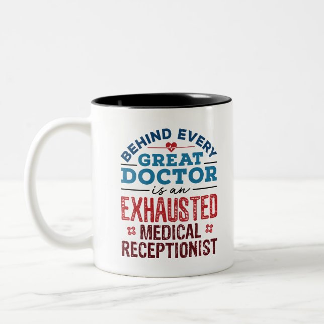 Medical Receptionist Appreciation Gifts Two-Tone Coffee Mug (Left)