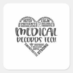 Medical Records Tech or Specialist EHR Square Sticker