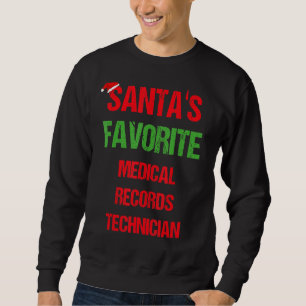 Medical Records Technician Funny Pajama Christmas Sweatshirt