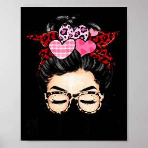 Medical Records Valentines Day Women Messy Bun App Poster