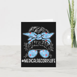 Medical Records Week Appreciation Women Messy Bun Card