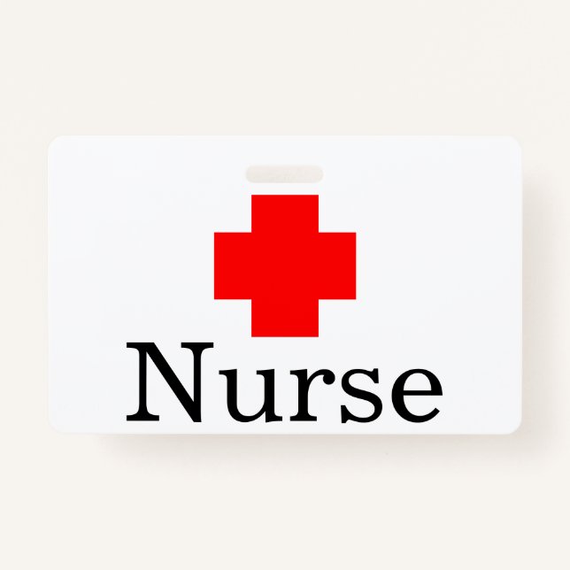 Medical Red Cross Nurse ID Badge (Front)