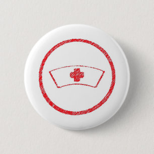 medical red emt hospital ER nurse cross 6 Cm Round Badge