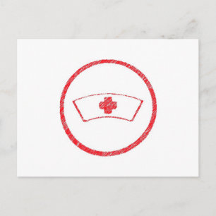 medical red emt hospital ER nurse cross Postcard