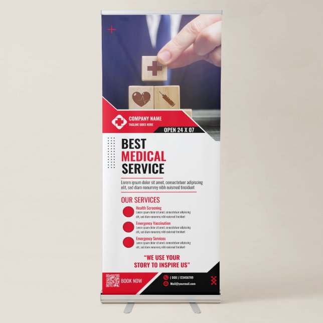 Medical - Red Retractable Banner (Front)