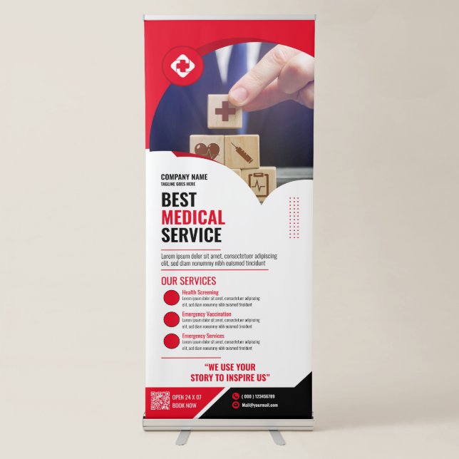Medical - Red Retractable Banner (Front)