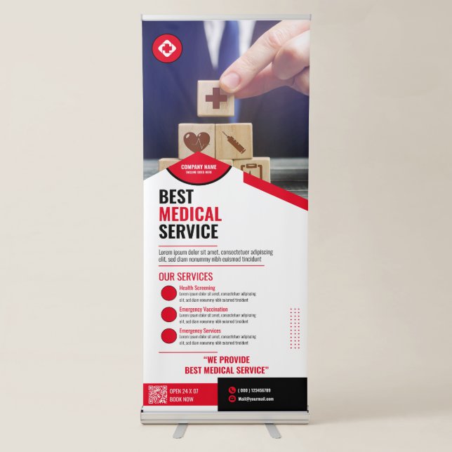 Medical - Red Retractable Banner (Front)