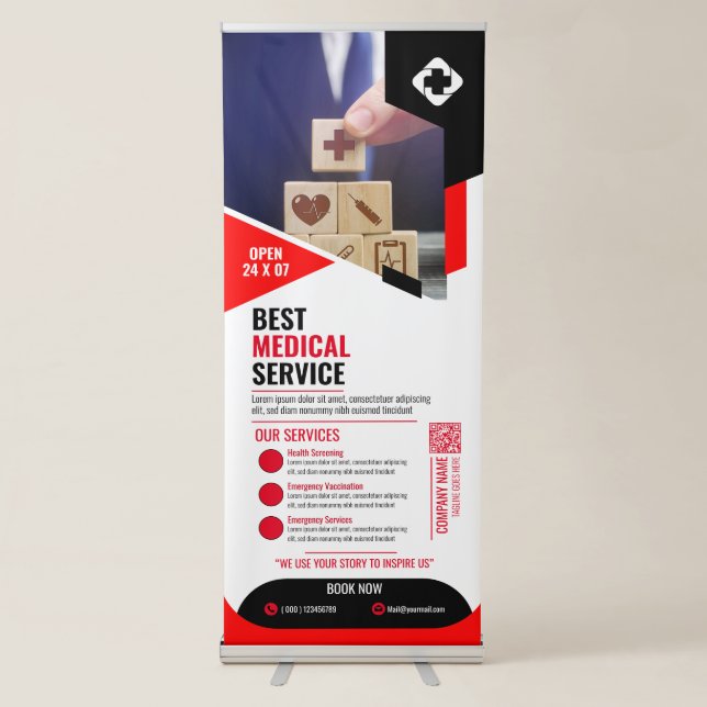 Medical - Red Retractable Banner (Front)