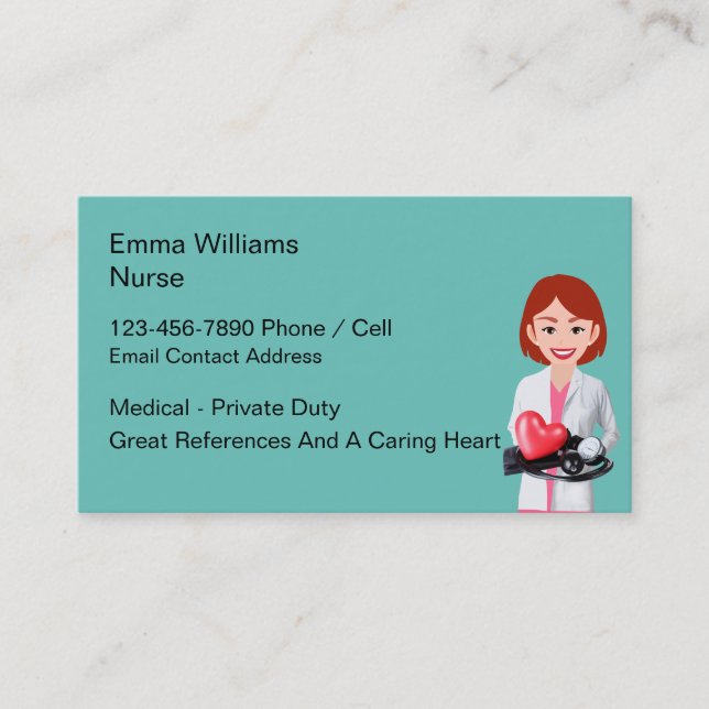 Medical Registered Nurse Business Cards (Front)
