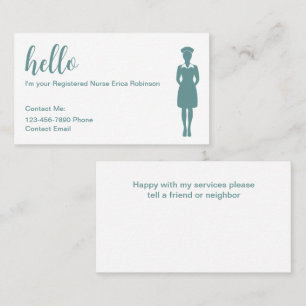 Medical Registered Nurse Contact Business Cards