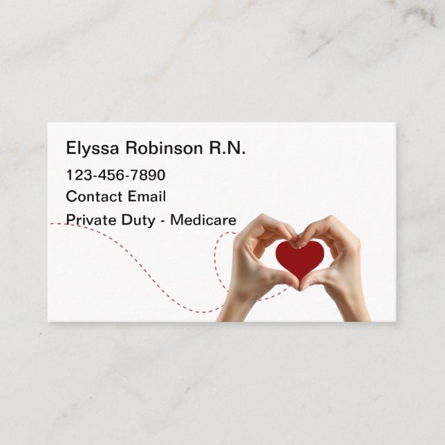 Medical Registered Nurse Heart Warming Business Card (Front)