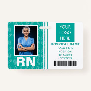 Medical Registered Nurse Photo ID ID Badge