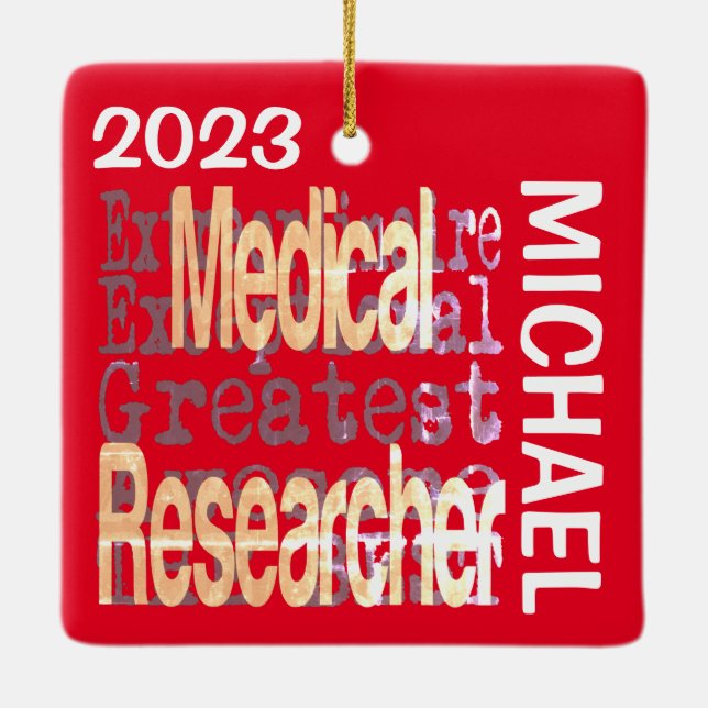 Medical Researcher Extraordinaire CUSTOM Ceramic Ornament (Back)