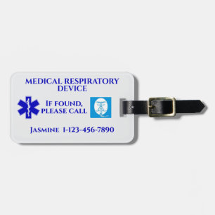 Medical Respiratory Device CPAP Machine Carry-On Luggage Tag