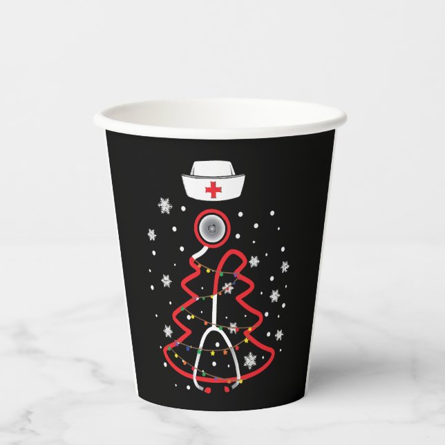Medical RN NUrse, Merry Christmas Paper Cups (Front)