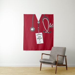 Medical School Doctor Graduation Banner Tapestry