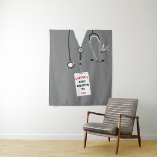 Medical School Doctor Graduation Banner Tapestry