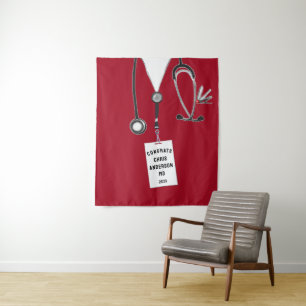 Medical School Doctor Graduation Banner Tapestry