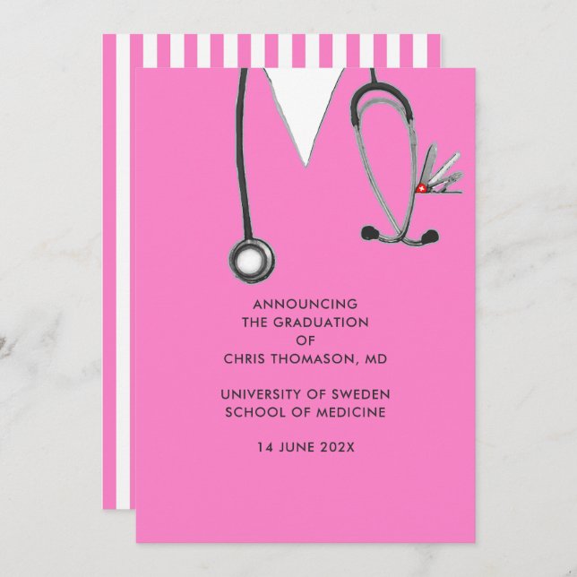 Medical School Graduation Announcement (Front/Back)