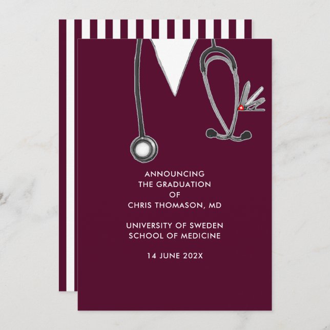 Medical School Graduation Announcement (Front/Back)
