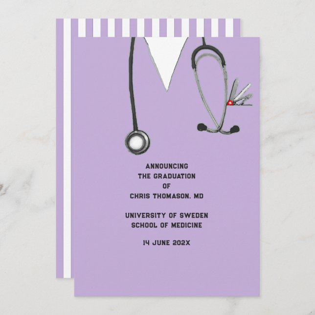Medical School Graduation Announcement (Front/Back)