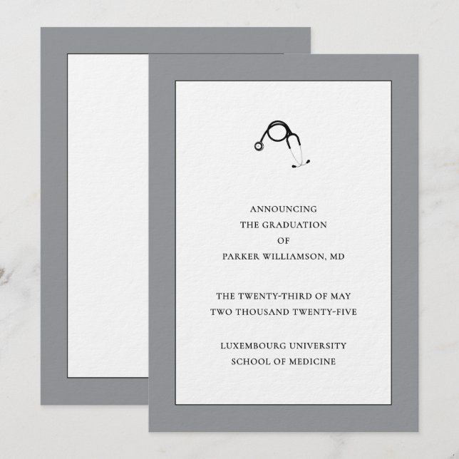 Medical School Graduation Announcement (Front/Back)