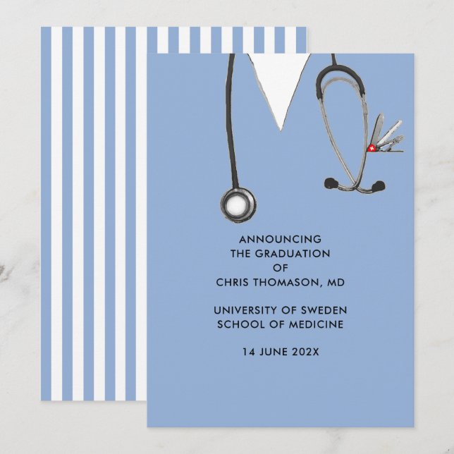 Medical School Graduation Announcement (Front/Back)