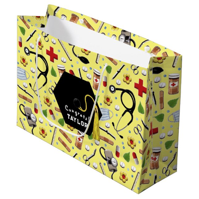 Medical School Graduation Large Gift Bag (Front Angled)