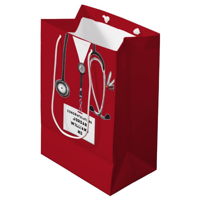 Medical School Graduation Medium Gift Bag (Front Angled)