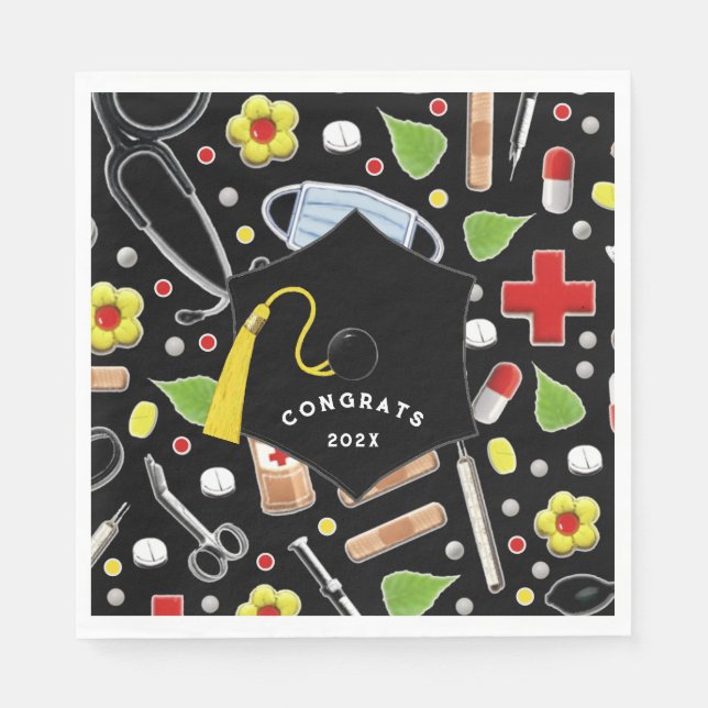 Medical School Graduation Napkin (Front)