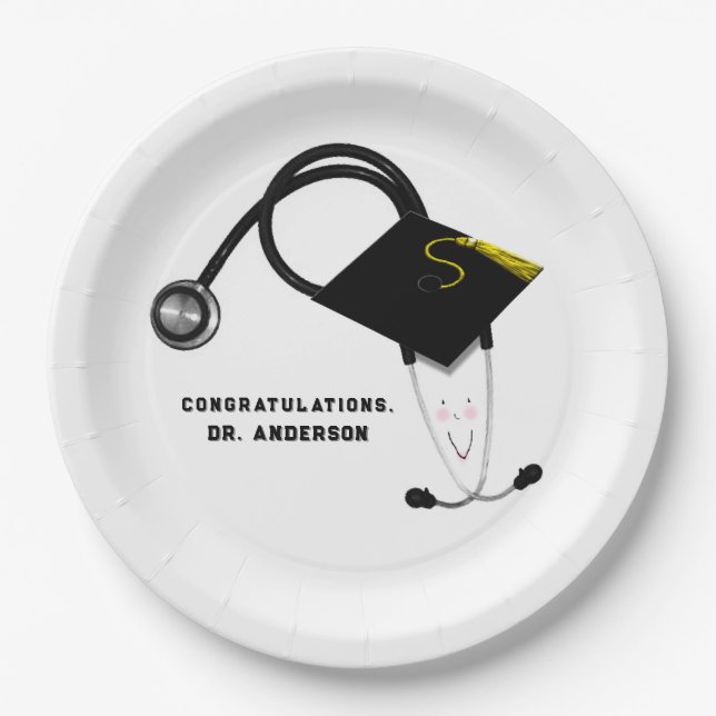 Medical School Graduation Paper Plate (Front)
