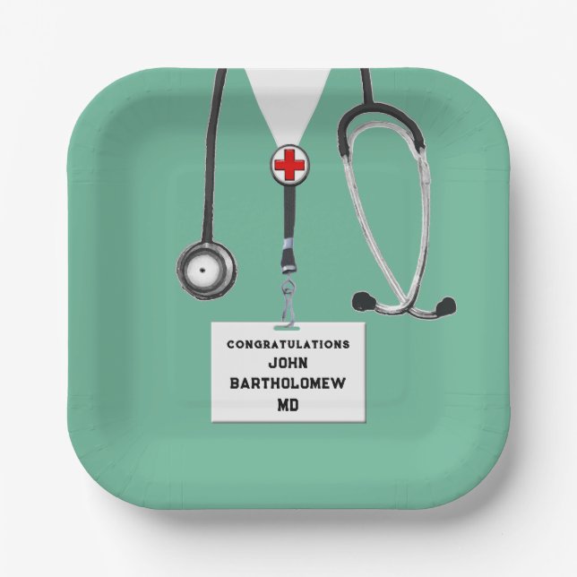 Medical School Graduation Paper Plate (Front)