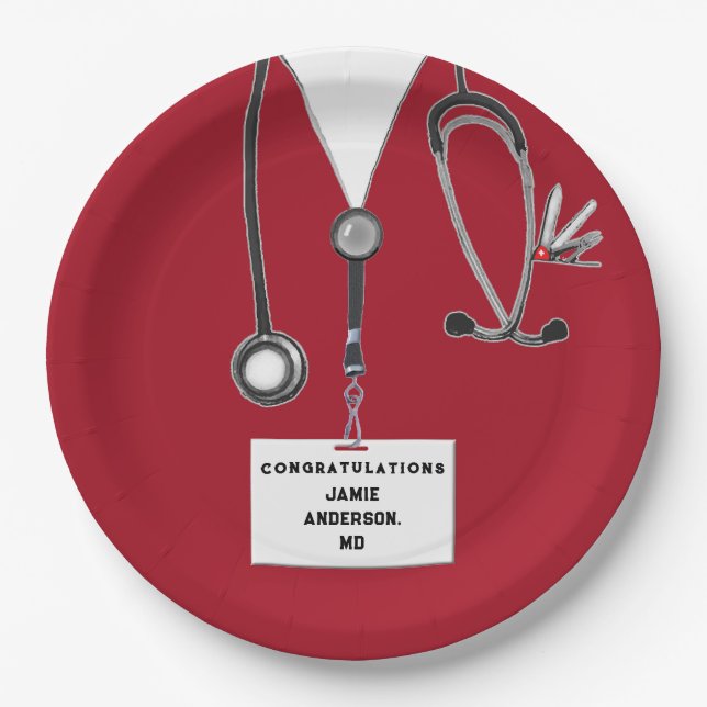 Medical School Graduation Paper Plate (Front)