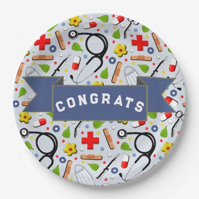 Medical School Graduation Paper Plate (Front)