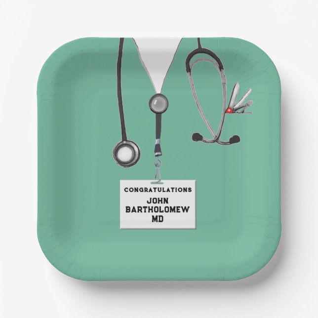 Medical School Graduation Paper Plate (Front)