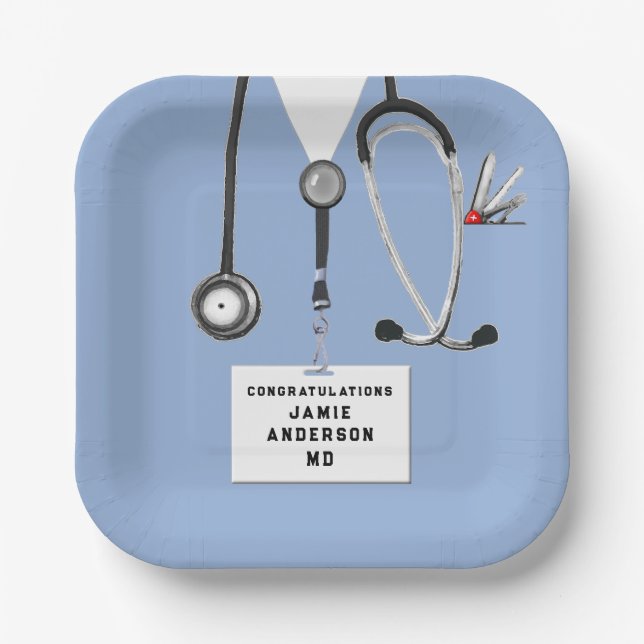 Medical School Graduation Paper Plate (Front)