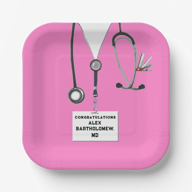Medical School Graduation Paper Plate (Front)