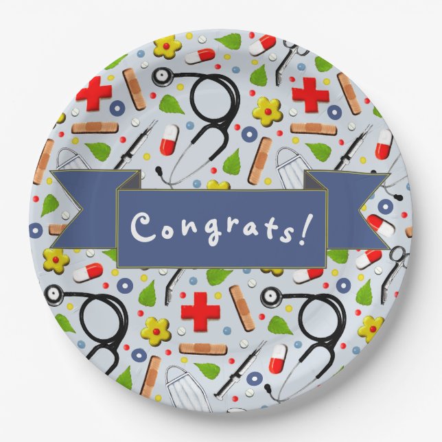 Medical School Graduation Paper Plate (Front)