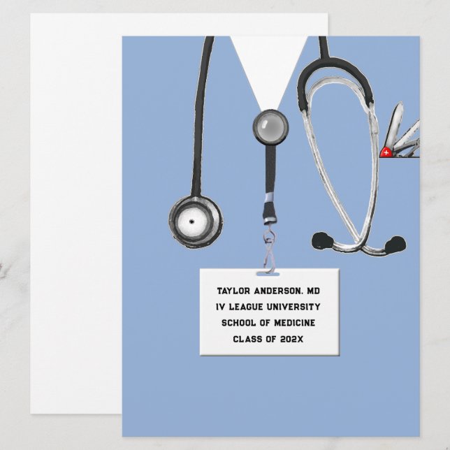 Medical School Graduation Party Invitation (Front/Back)