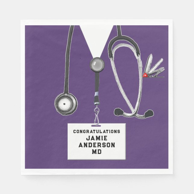 Medical School Graduation Party Napkin (Front)
