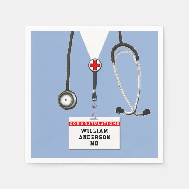 Medical School Graduation Party Napkin (Front)