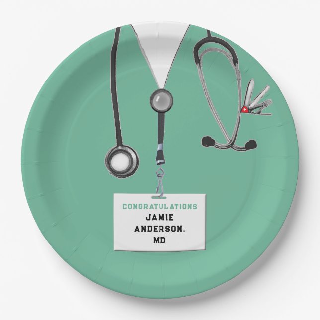 Medical School Graduation Party Paper Plate (Front)