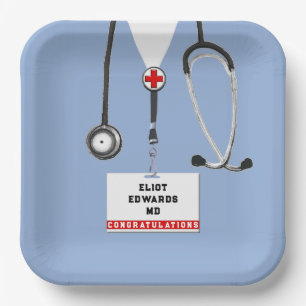 Medical School Graduation Party Paper Plates