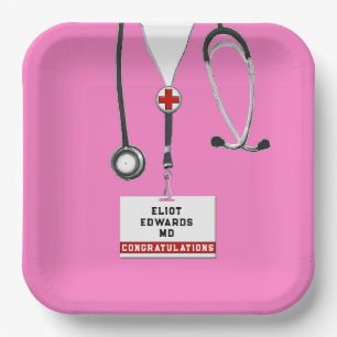 Medical School Graduation Party Paper Plates