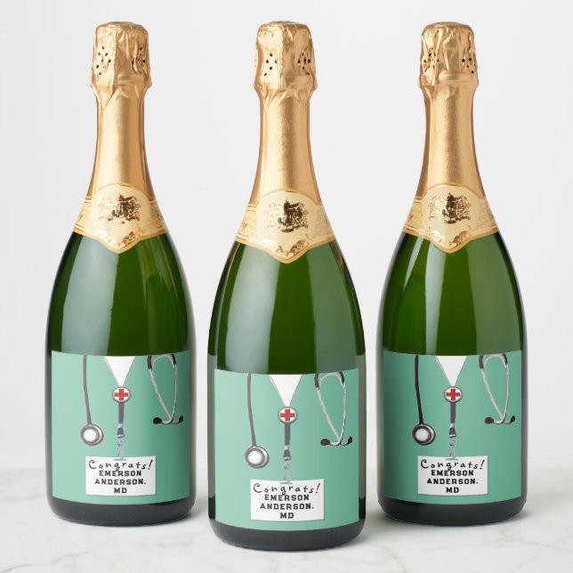 Medical School Graduation Sparkling Wine Label (Bottles)