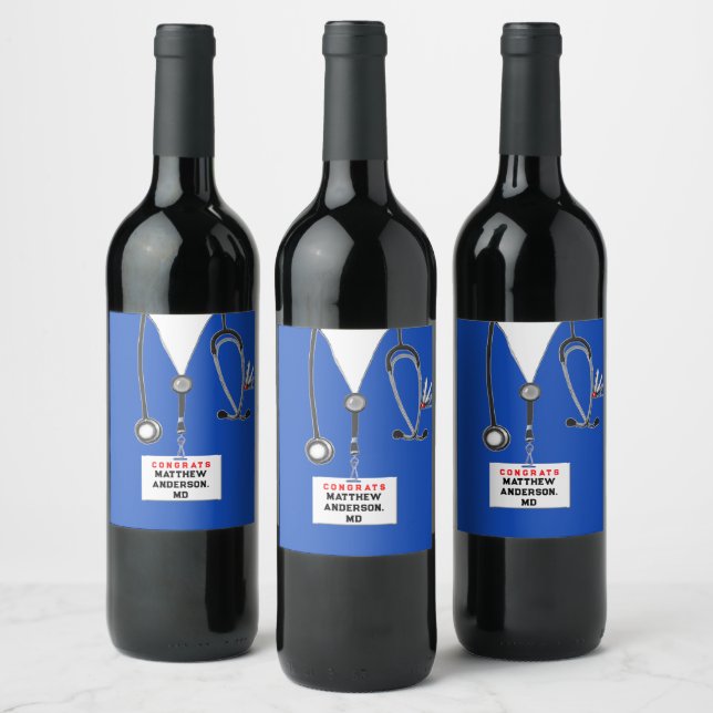 Medical School Graduation Wine Label (Bottles)