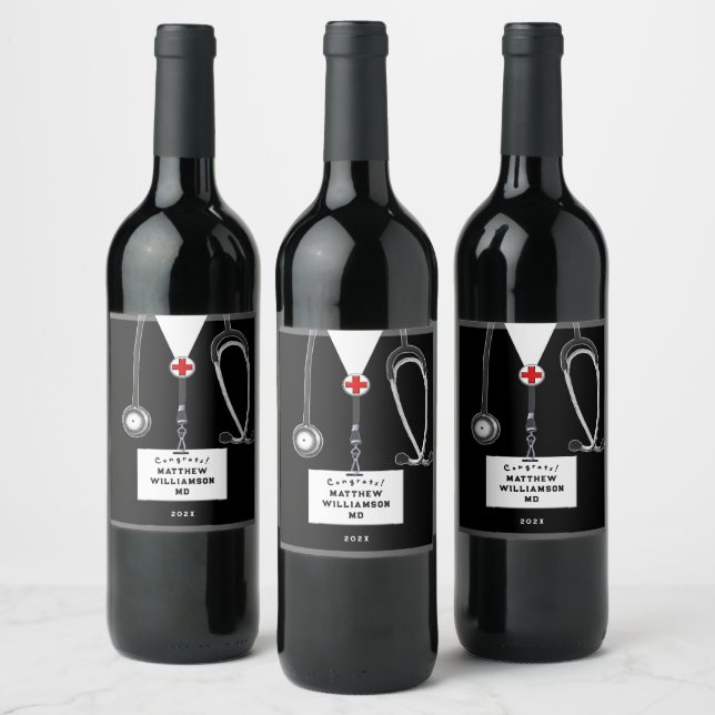 Medical School Graduation Wine Label (Bottles)