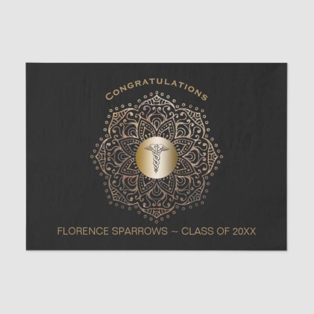 Medical School Nurse Graduation Congratulations Tissue Paper (Front)