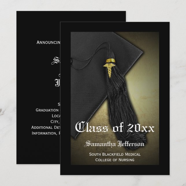 Medical School or Nursing Graduation Announcement (Front/Back)